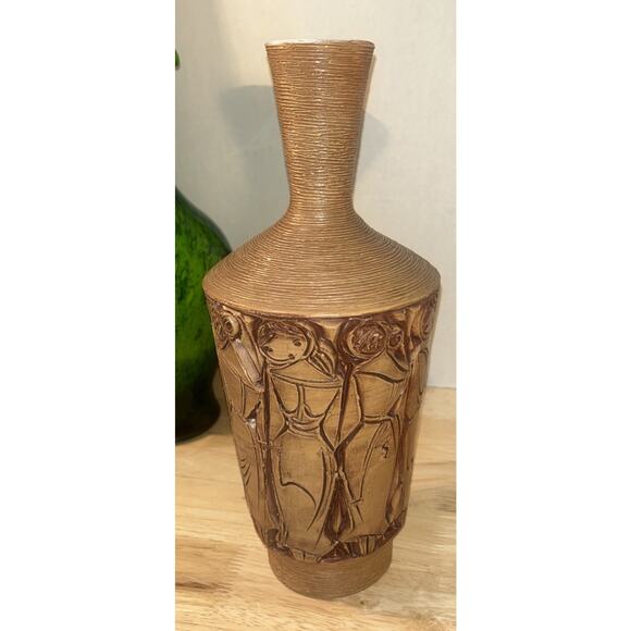 MCM Fratelli Fanciullacci Italian Ceramic Pottery Carved Female Form 13.25” Vase - Picture 1 of 16